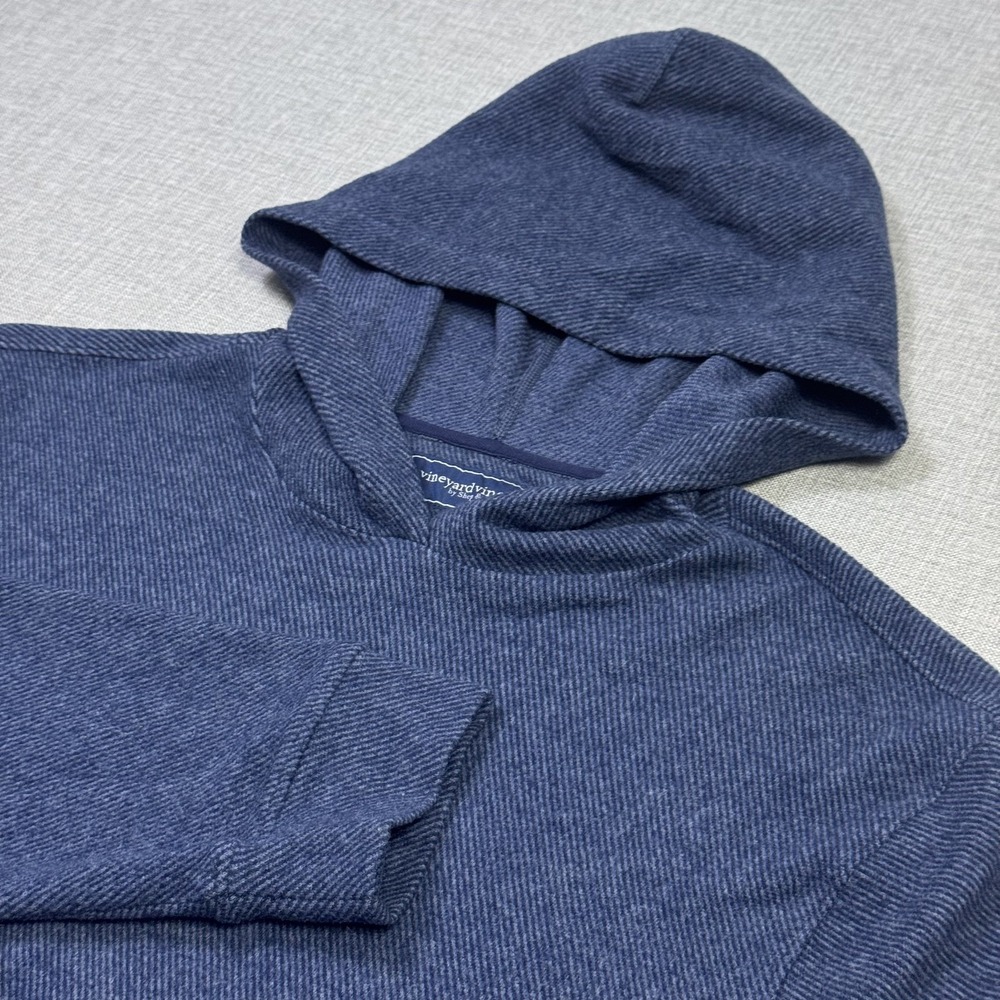 Vineyard Vines Calmwater Hoodie Sweatshirt Mens Large Blue Pullover Stretch Knit